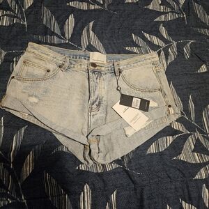 One Teaspoon Blue Jean Shorts Distressed Cut-Offs